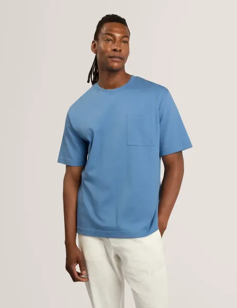 Ted Baker Pure Cotton Crew Neck T-Shirt Blue