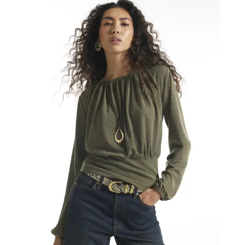 River Island Ruched Neck Banded Top