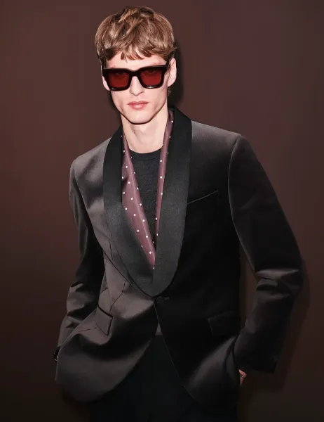 Marks & Spencer Pure Cotton Velvet Shawl Lapel Single Breasted Evening Blazer