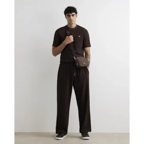 River Island Wide Leg Cotton Textured Joggers