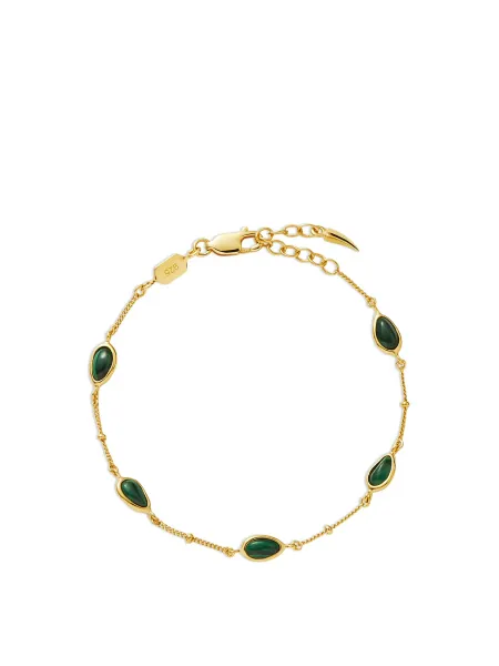 Missoma Green Malachite Stone Bracelet 18kt Gold Vermeil