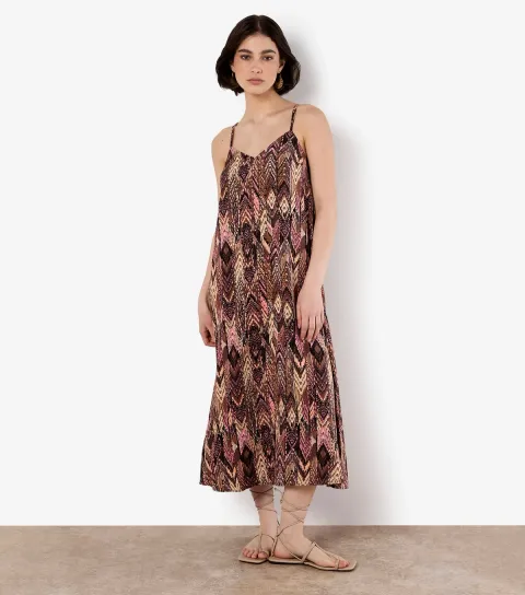 Women's Brown A-Line Slip Dress