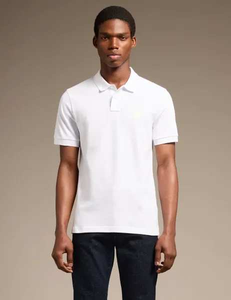 Boss Passenger Cotton Rich Pique Polo Shirt White