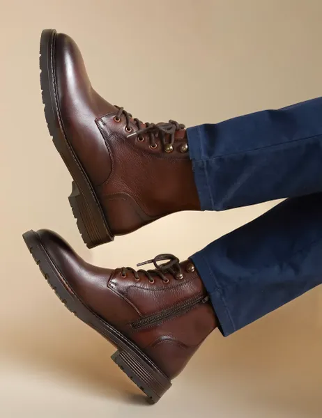 Jones Bootmaker Leather Casual Boots Brown