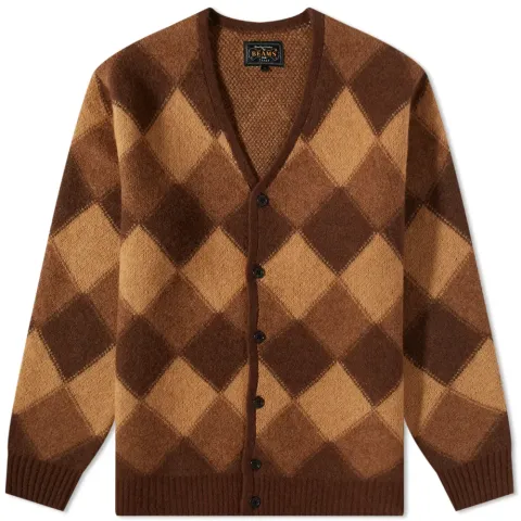 Double Argyle Jacquard Cardigan
