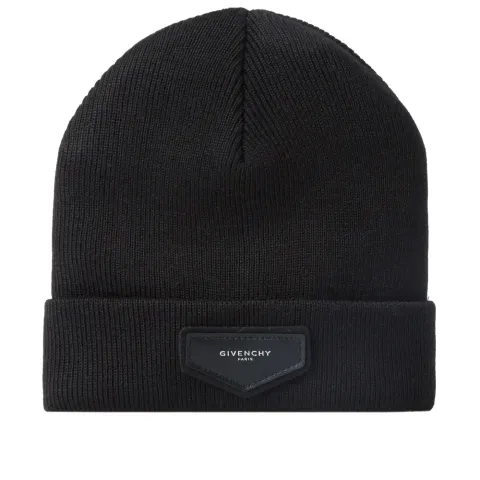 Leather Patch Logo Beanie