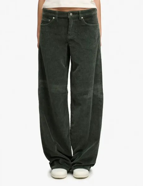 Pure Cotton Cord Textured Wide Leg Trousers Brown