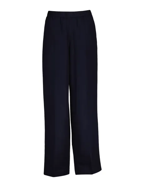 Linen Blend Wide Leg Trousers Navy