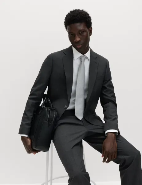 Marks & Spencer Regular Fit Machine Washable Suit Jacket Charcoal