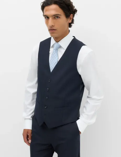 Marks & Spencer Textured Waistcoat Navy