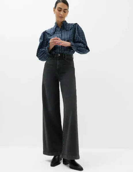 Marks & Spencer High Waisted Wide Leg Jeans Black
