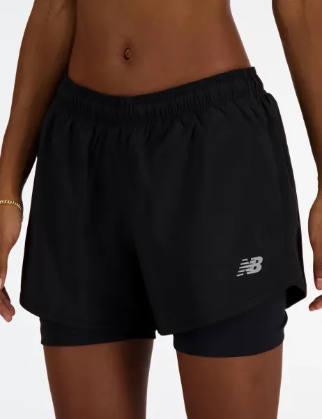 New Balance 2 in 1 Sports Shorts Black