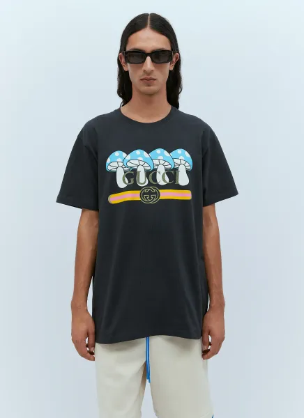 Mushroom Logo Print T-Shirt