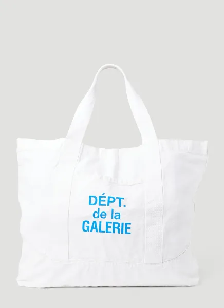 Logo Print Canvas Tote Bag