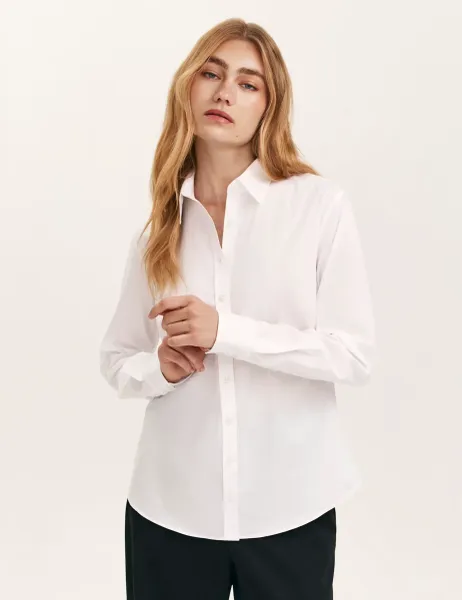 Finery London Cotton Rich Collared Button Through Shirt White