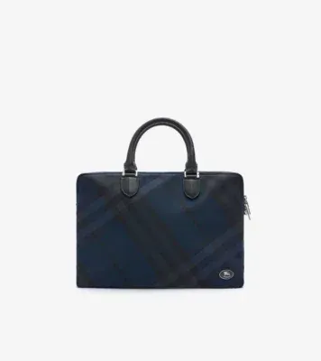 Grid Briefcase in Navy