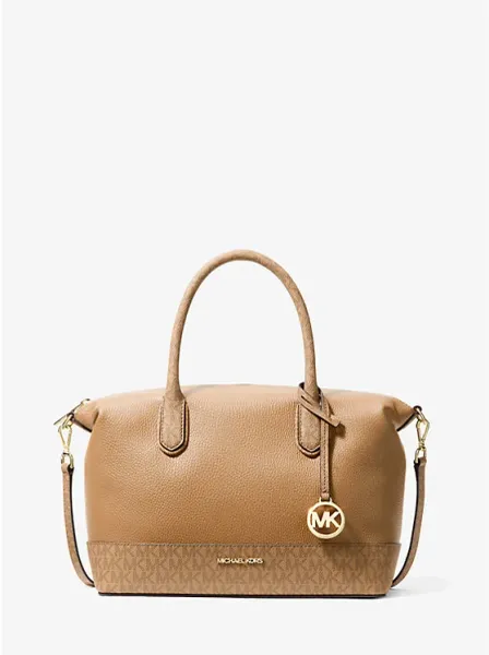 Michael Kors Hyde Medium Pebbled and Signature Logo Satchel