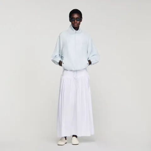 SANDRO Embroidered collar oversized jacket