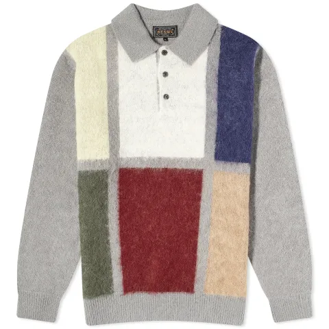 Shaggy Panel Long Sleeve Polo