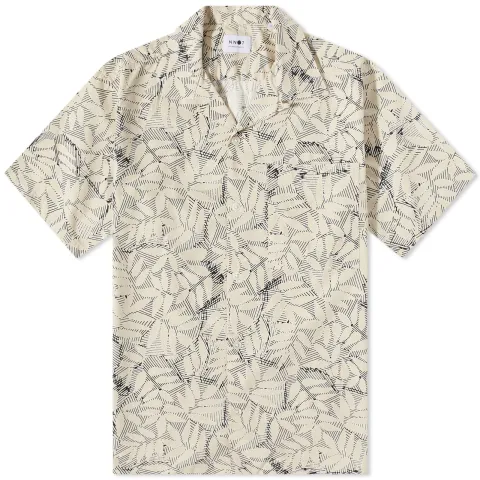 Julio Leaf Print Vacation Shirt