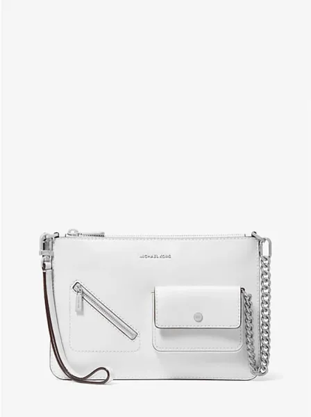 Jet Set Large Leather Convertible Zip Wristlet