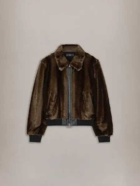 FAUX FUR BLOUSON - Husk