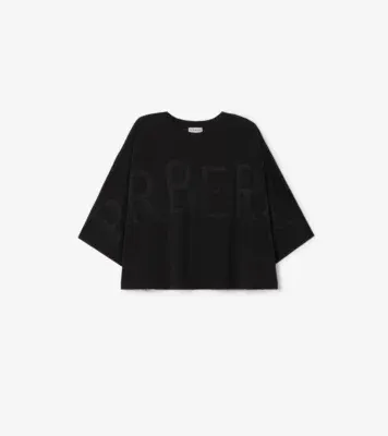 Logo Cotton Blend T-shirt in Black