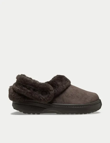 Crocs CI Unfurgtble Faux Fur Lined Clogs Dark Brown