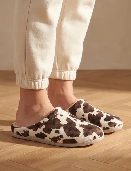 Jones Bootmaker Suede Slippers White Mix