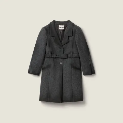 Single-breasted double wool coat