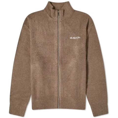 Mohair Blend Knit Track Jacket