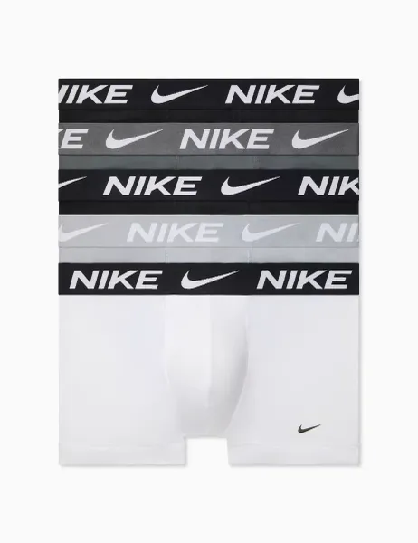 Nike 5 Pack Essential Micro Stretch Trunks Grey Mix