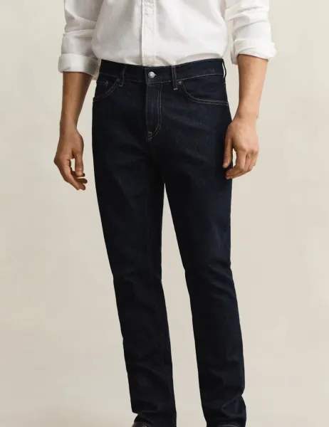 Gant Slim Fit Clean Wash 5 Pocket Jeans Dark Navy