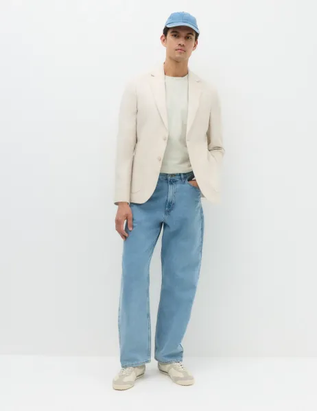 Loose Fit Pure Cotton Rigid Value Jeans Light Blue Mix