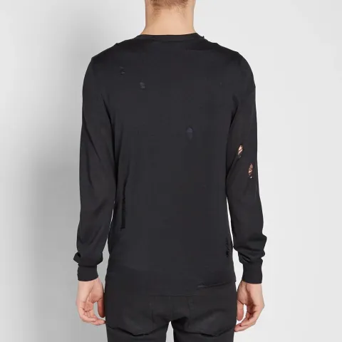 Distressed Skull Crew Knit