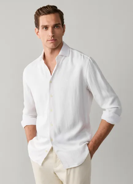 Tailored Fit Garment Dyed Textured Shirt