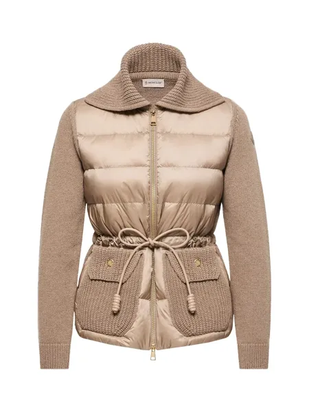 Women Cashmere Blend Cardigan Beige