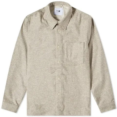 Peter Houndstooth Wool Overshirt