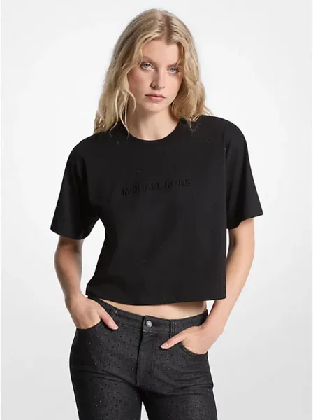 Logo Studded Cotton Jersey T-Shirt
