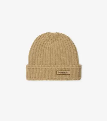 Logo Wool Beanie in Sand beige