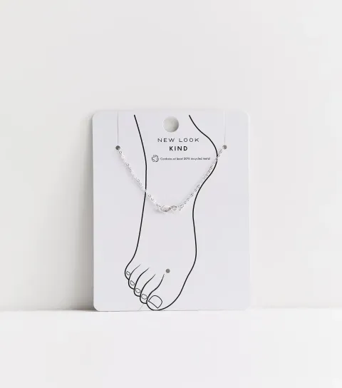 Silver Tone Diamant?� Infinity Charm Anklet