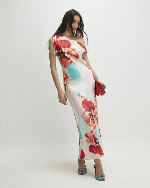 River Island One Shoulder Maxi Dress