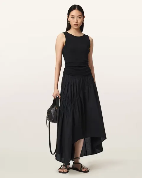 Nuria Gathered Maxi Skirt