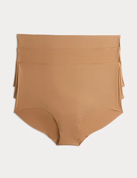 Body by M&S 3 pack Body Invisibles No VPL High Rise Knicker Shorts Sunstone
