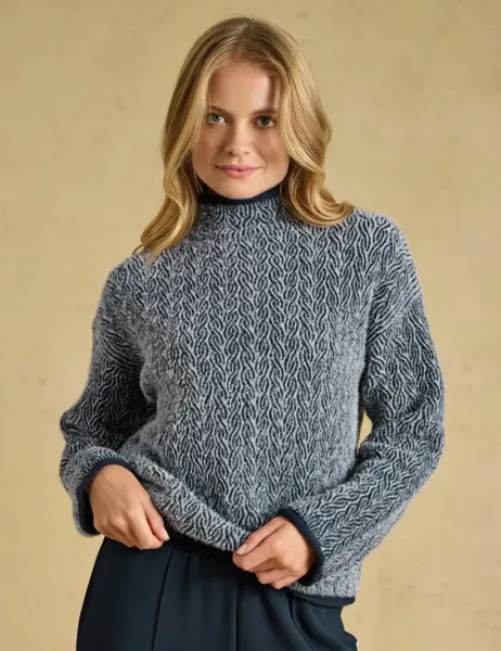 Joules Cable Knit Funnel Neck Jumper