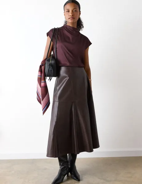 Whistles Satin Cowl Neck Blouse