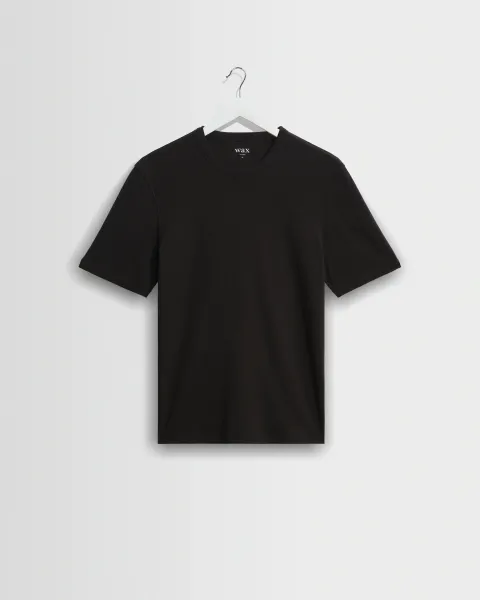 Cole - Black Ribbed Cotton Slim-Fit t-Shirt