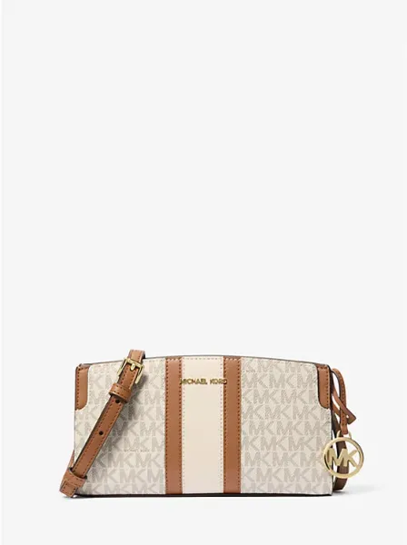 Michael Kors Becca Small Signature Logo Stripe Crossbody Bag