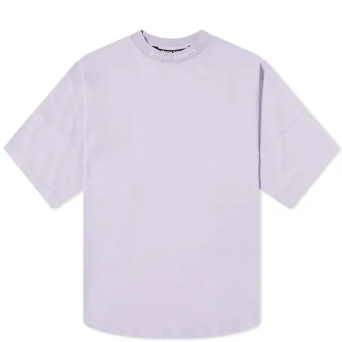 Garment Dyed Mock Neck Oversized Logo T-Shirt