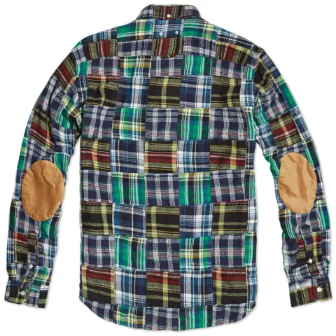 SOPHNET. Patchwork Button Down Shirt